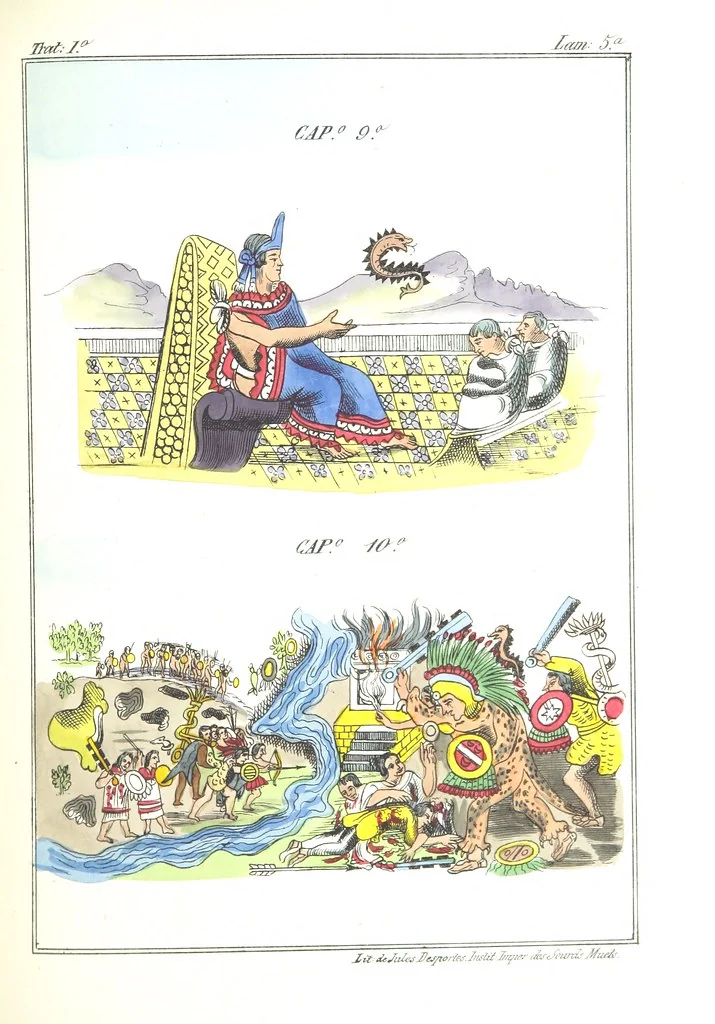 An illustration from Historia de las Indias de Nueva-España y islas de Tierra Firme ... La publica con un atlas, notas, y ilustraciones J. F. Ramirez, etc, 1867, leaf 507