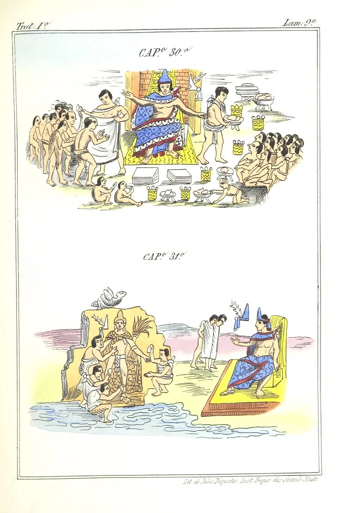 An illustration from Historia de las Indias de Nueva-España y islas de Tierra Firme ... La publica con un atlas, notas, y ilustraciones J. F. Ramirez, etc, 1867, leaf 515