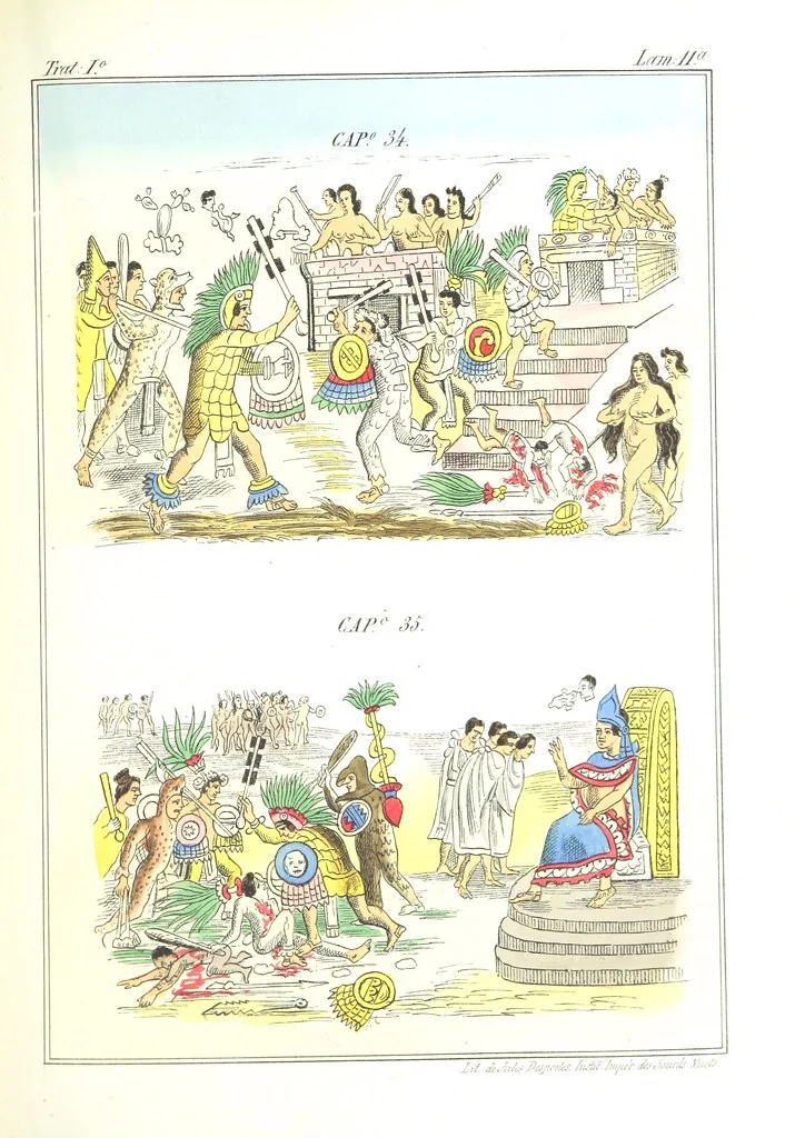 An illustration from Historia de las Indias de Nueva-España y islas de Tierra Firme ... La publica con un atlas, notas, y ilustraciones J. F. Ramirez, etc, 1867, leaf 519