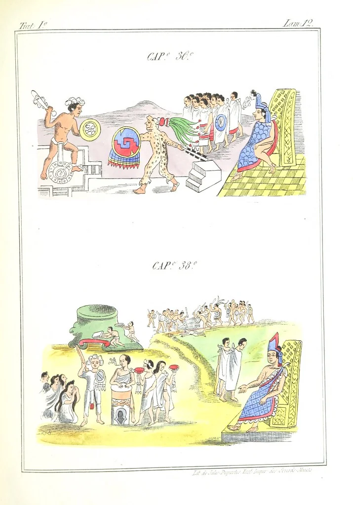 An illustration from Historia de las Indias de Nueva-España y islas de Tierra Firme ... La publica con un atlas, notas, y ilustraciones J. F. Ramirez, etc, 1867, leaf 521