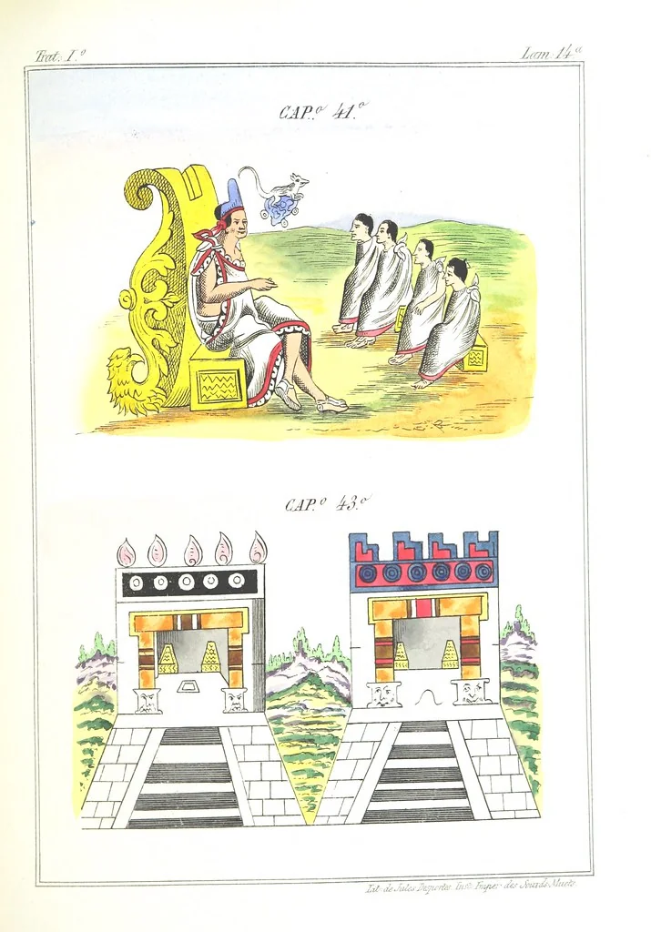 An illustration from Historia de las Indias de Nueva-España y islas de Tierra Firme ... La publica con un atlas, notas, y ilustraciones J. F. Ramirez, etc, 1867, leaf 525
