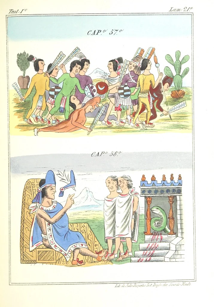 An illustration from Historia de las Indias de Nueva-España y islas de Tierra Firme ... La publica con un atlas, notas, y ilustraciones J. F. Ramirez, etc, 1867, leaf 539