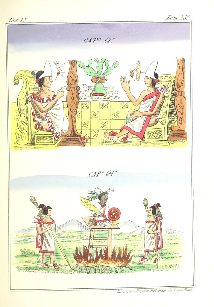 An illustration from Historia de las Indias de Nueva-España y islas de Tierra Firme ... La publica con un atlas, notas, y ilustraciones J. F. Ramirez, etc, 1867, leaf 543