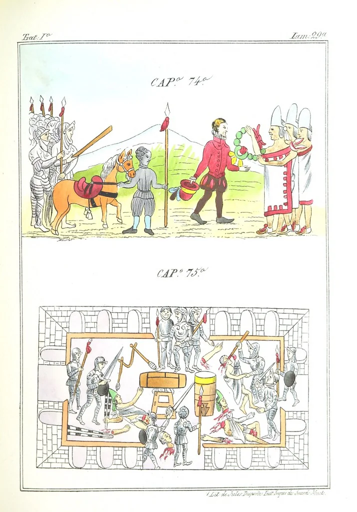 An illustration from Historia de las Indias de Nueva-España y islas de Tierra Firme ... La publica con un atlas, notas, y ilustraciones J. F. Ramirez, etc, 1867, leaf 555