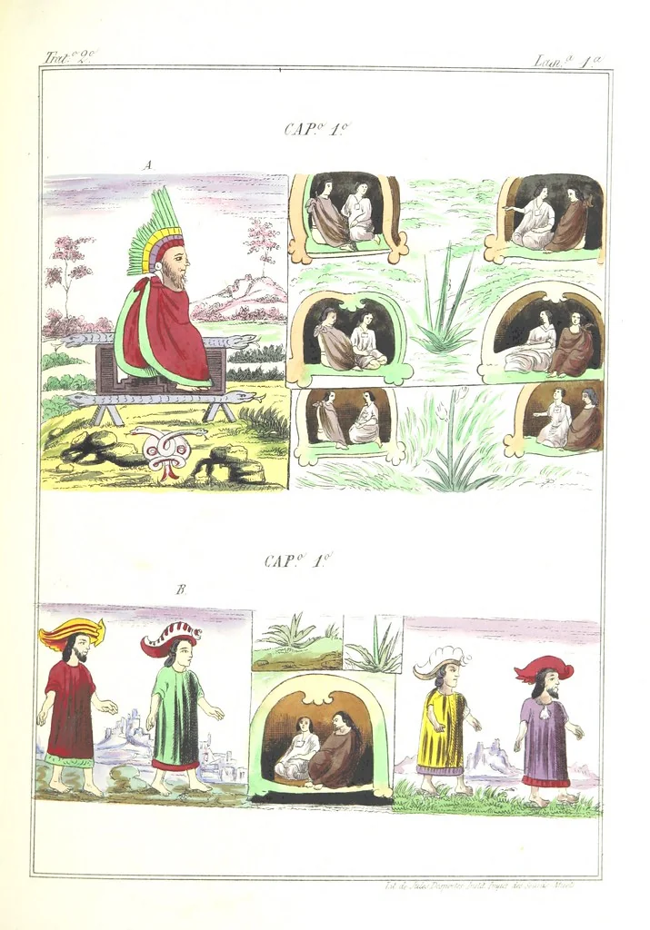 An illustration from Historia de las Indias de Nueva-España y islas de Tierra Firme ... La publica con un atlas, notas, y ilustraciones J. F. Ramirez, etc, 1867, leaf 563