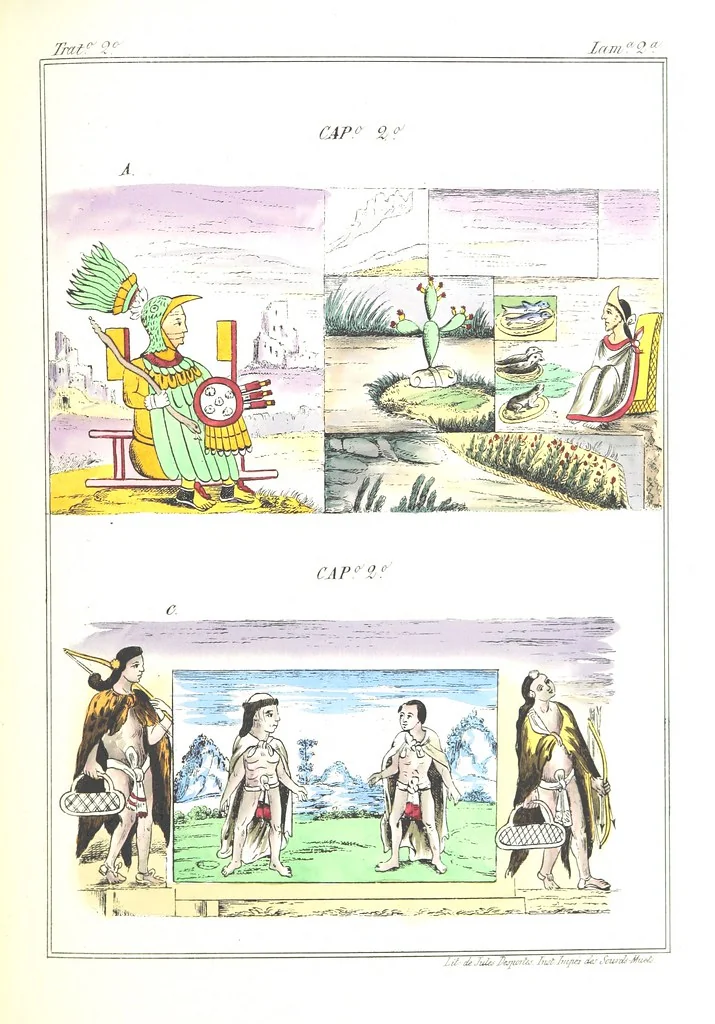 An illustration from Historia de las Indias de Nueva-España y islas de Tierra Firme ... La publica con un atlas, notas, y ilustraciones J. F. Ramirez, etc, 1867, leaf 565