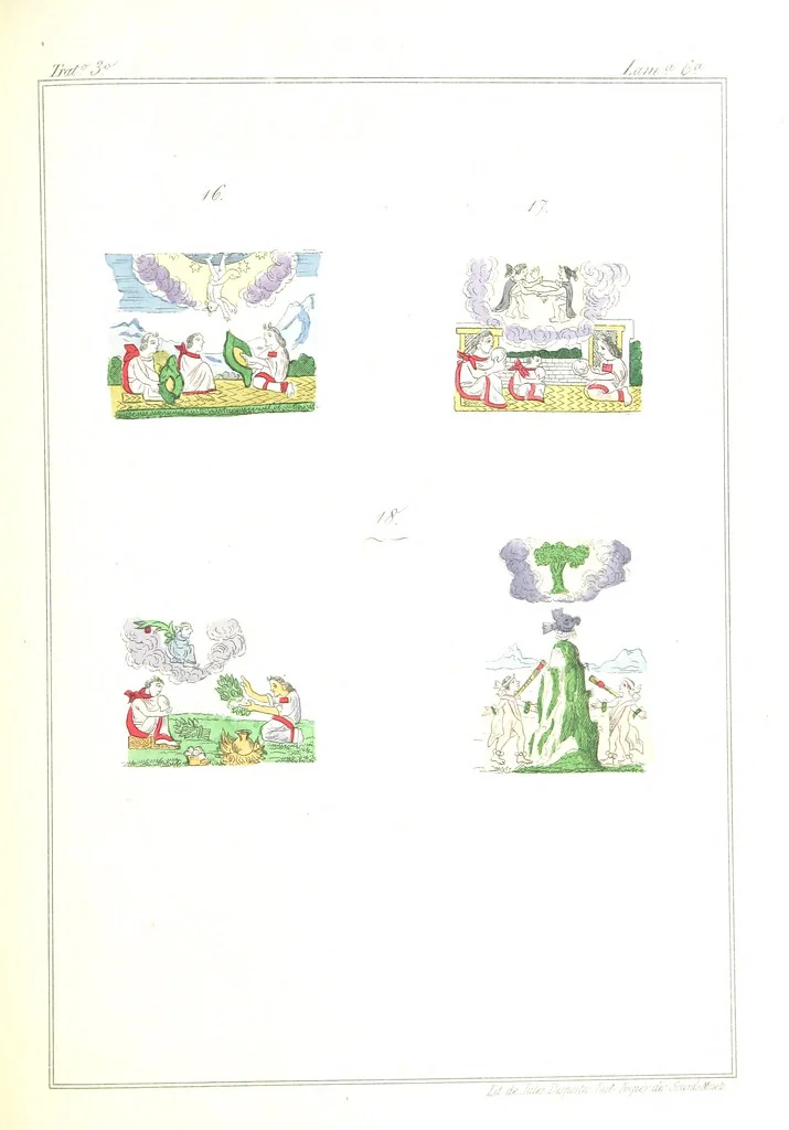 An illustration from Historia de las Indias de Nueva-España y islas de Tierra Firme ... La publica con un atlas, notas, y ilustraciones J. F. Ramirez, etc, 1867, leaf 595