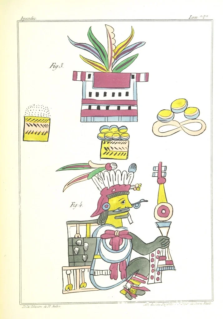 An illustration from Historia de las Indias de Nueva-España y islas de Tierra Firme ... La publica con un atlas, notas, y ilustraciones J. F. Ramirez, etc, 1867, leaf 599
