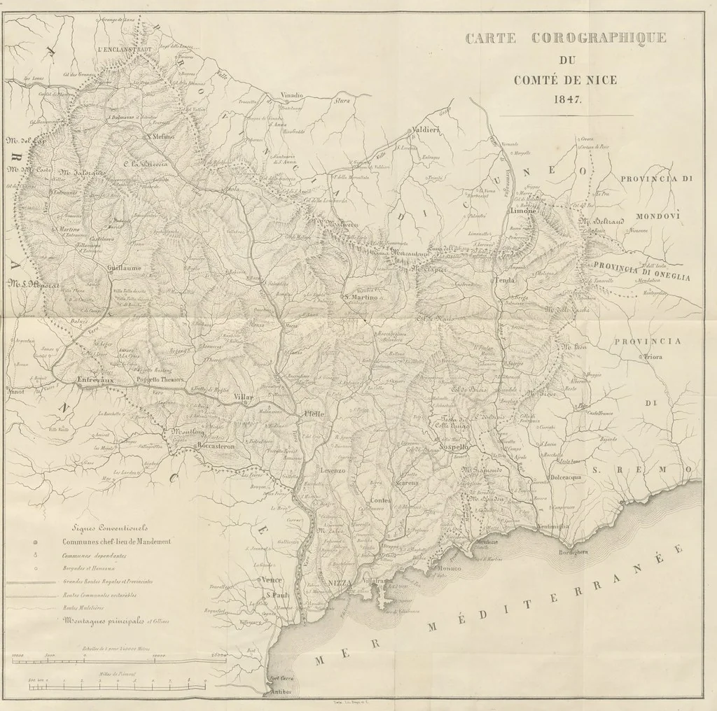 An illustration from Chorographie du Comté de Nice, 1847, leaf 485