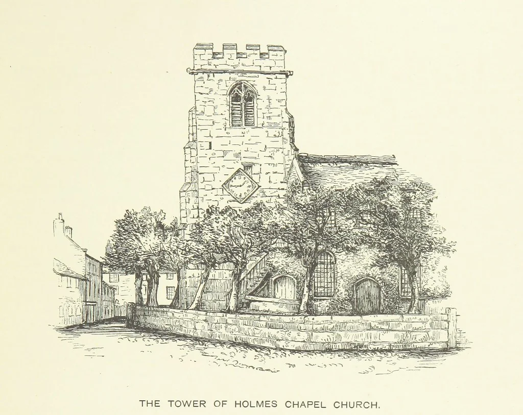 An illustration from The History of the Ancient Parish of Sandbach, Co. Chester, including the two Chapelries of Holmes Chapel and Goostrey, etc, 1890, leaf 191