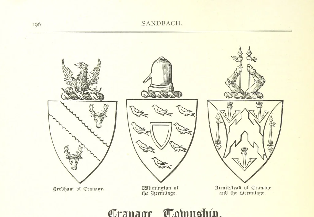 An illustration from The History of the Ancient Parish of Sandbach, Co. Chester, including the two Chapelries of Holmes Chapel and Goostrey, etc, 1890, leaf 230