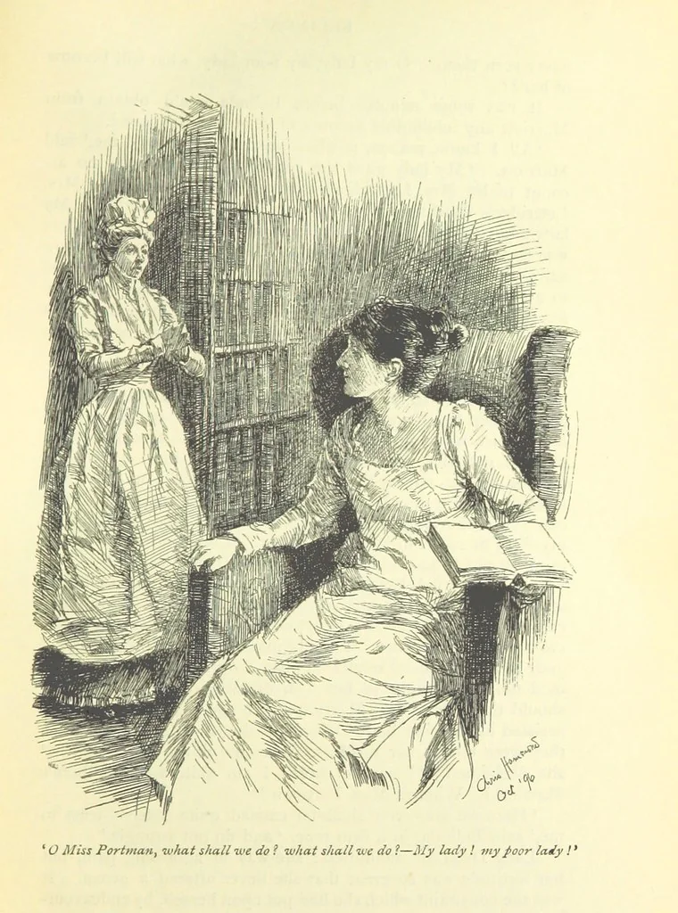 An illustration from Belinda ... Illustrated by C. Hammond. With an introduction by A. T. Ritchie, 1896, leaf 153