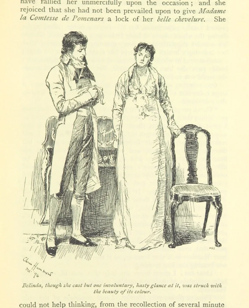 An illustration from Belinda ... Illustrated by C. Hammond. With an introduction by A. T. Ritchie, 1896, leaf 167