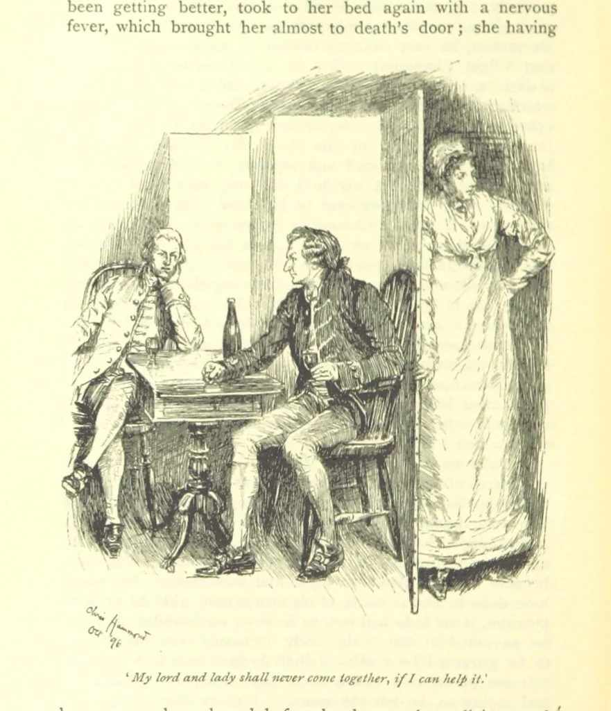 An illustration from Belinda ... Illustrated by C. Hammond. With an introduction by A. T. Ritchie, 1896, leaf 292