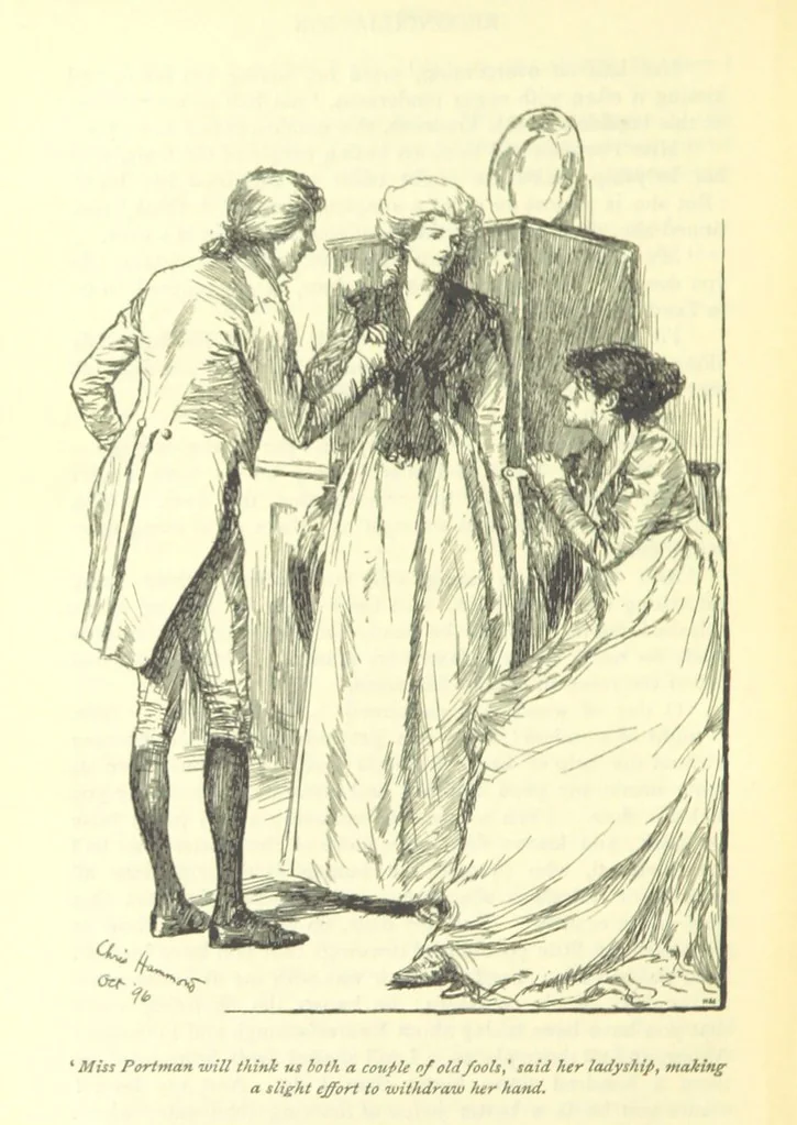 An illustration from Belinda ... Illustrated by C. Hammond. With an introduction by A. T. Ritchie, 1896, leaf 316