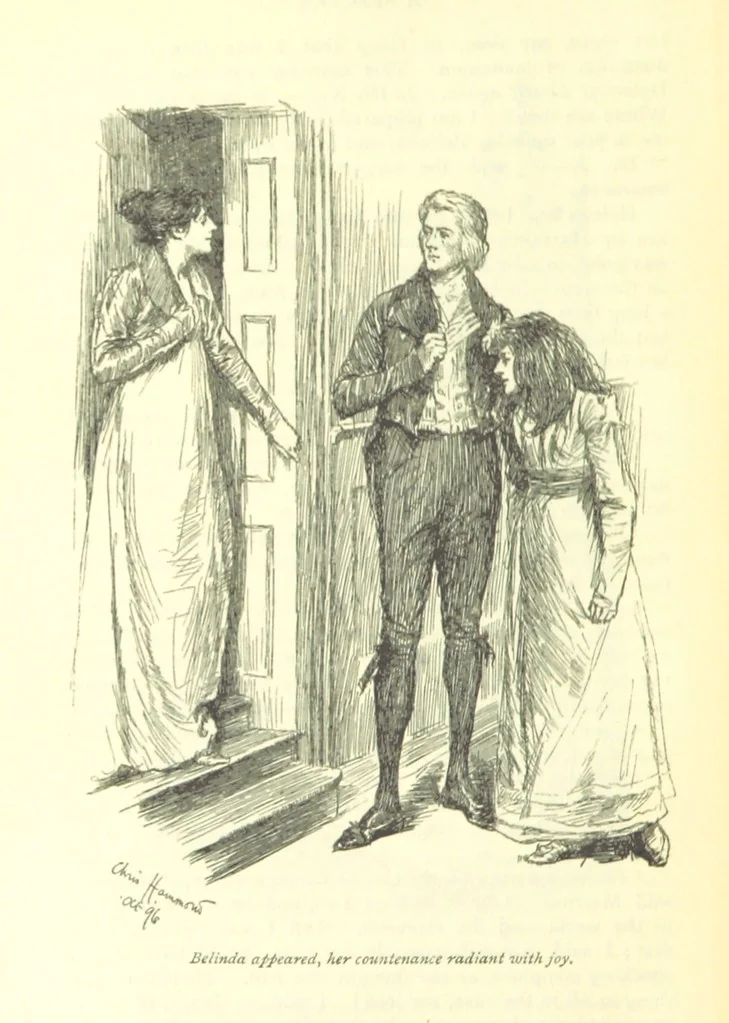 An illustration from Belinda ... Illustrated by C. Hammond. With an introduction by A. T. Ritchie, 1896, leaf 348