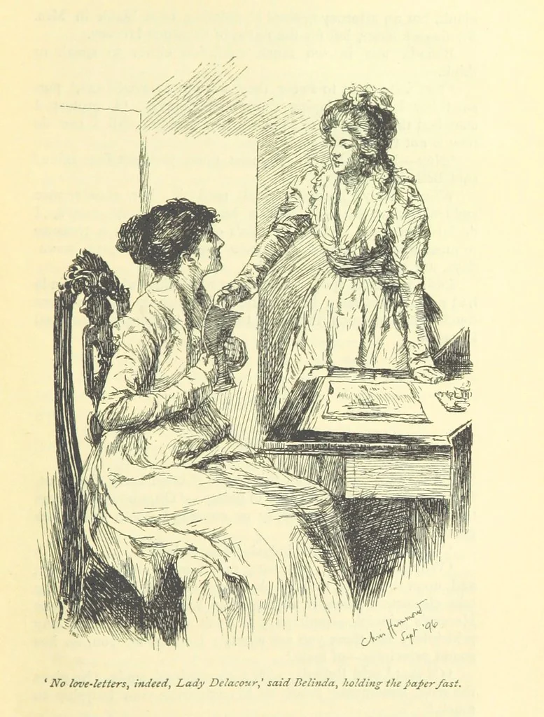 An illustration from Belinda ... Illustrated by C. Hammond. With an introduction by A. T. Ritchie, 1896, leaf 37