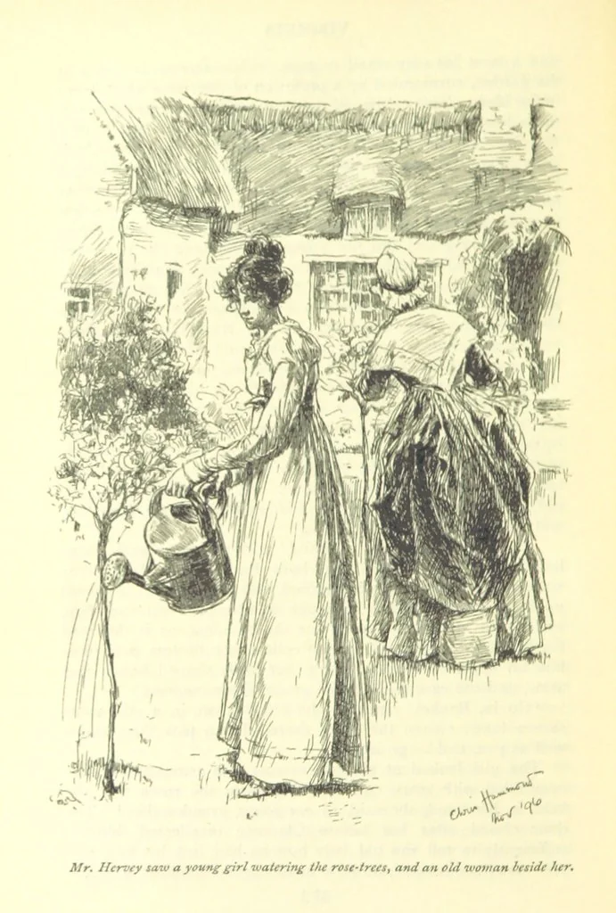 An illustration from Belinda ... Illustrated by C. Hammond. With an introduction by A. T. Ritchie, 1896, leaf 398