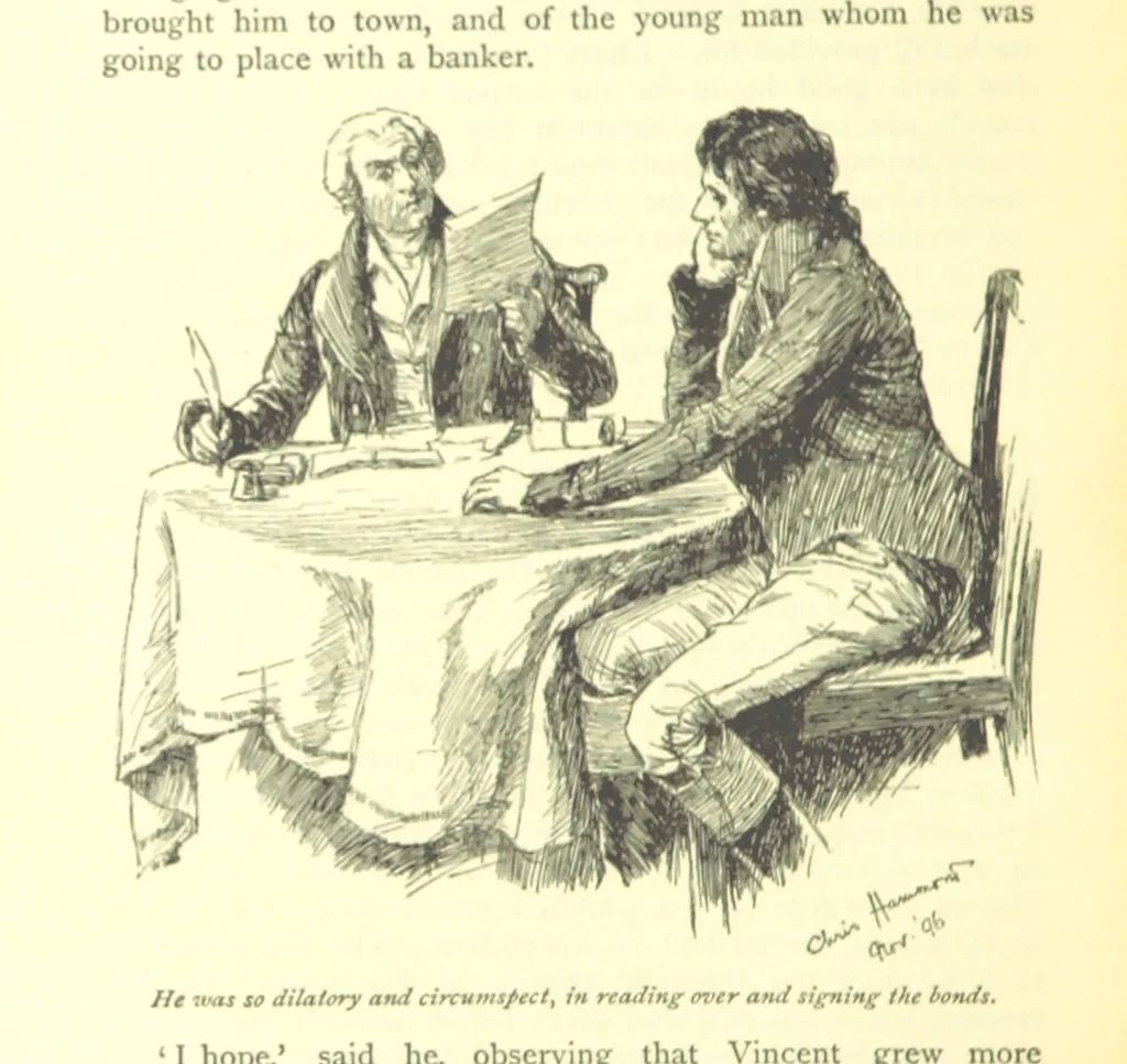 An illustration from Belinda ... Illustrated by C. Hammond. With an introduction by A. T. Ritchie, 1896, leaf 476