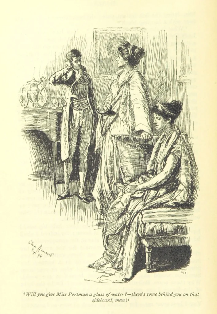 An illustration from Belinda ... Illustrated by C. Hammond. With an introduction by A. T. Ritchie, 1896, leaf 48