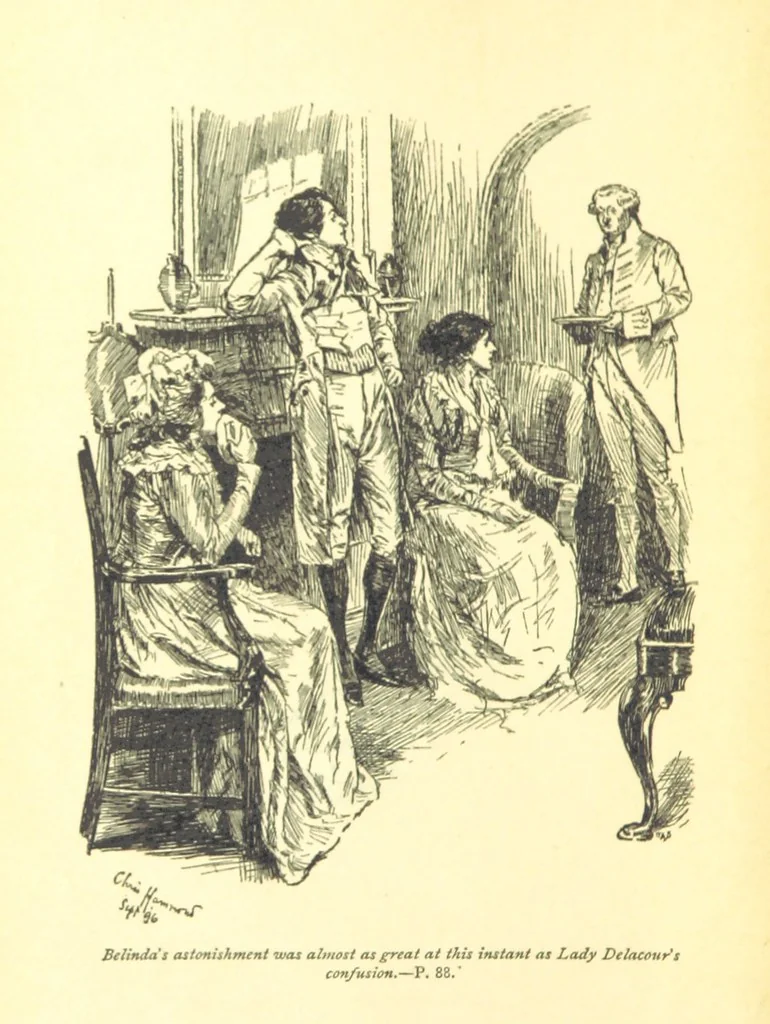 An illustration from Belinda ... Illustrated by C. Hammond. With an introduction by A. T. Ritchie, 1896, leaf 6