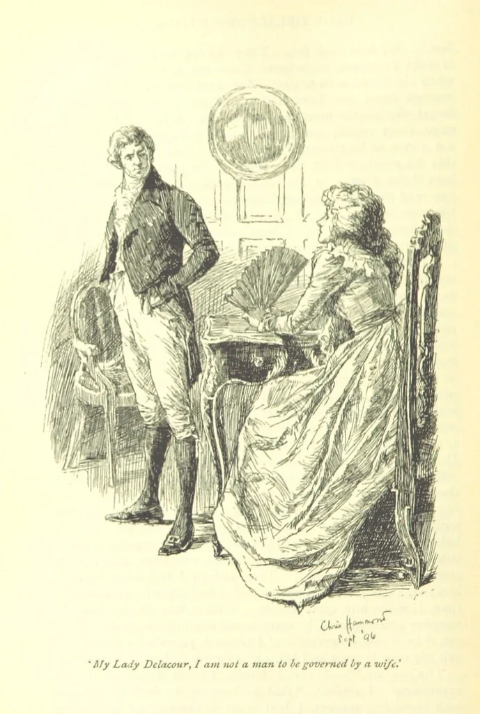 An illustration from Belinda ... Illustrated by C. Hammond. With an introduction by A. T. Ritchie, 1896, leaf 60