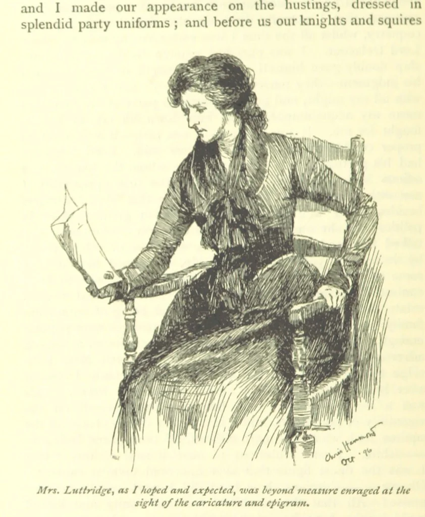 An illustration from Belinda ... Illustrated by C. Hammond. With an introduction by A. T. Ritchie, 1896, leaf 76