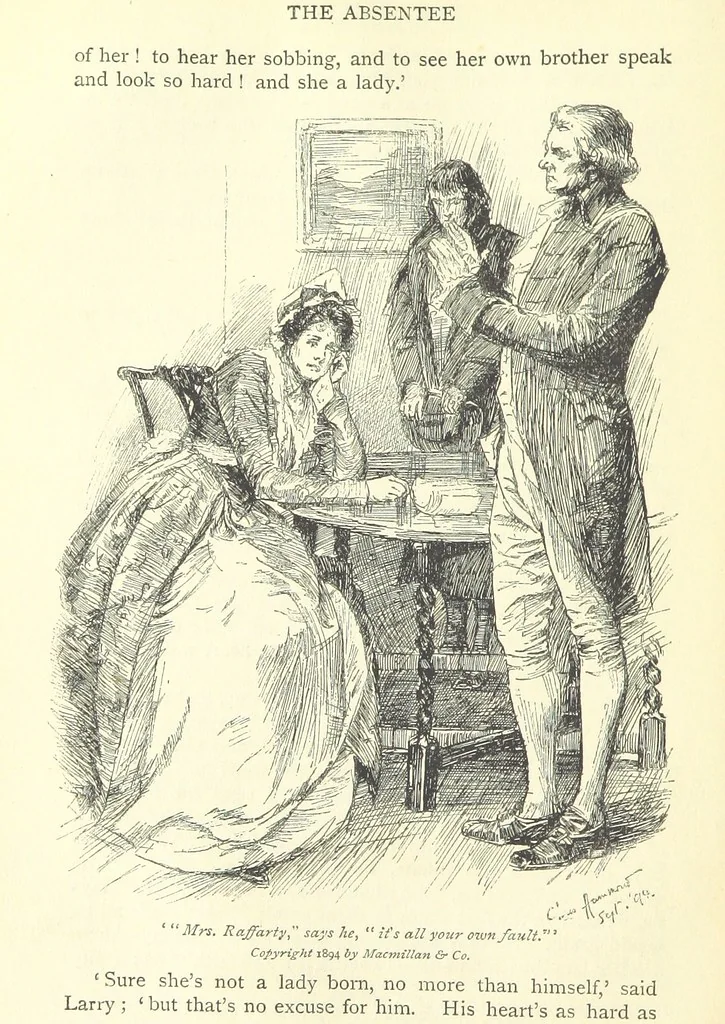 An illustration from Castle Rackrent and The Absentee ... With an introduction by Anne Thackeray Ritchie, 1895, leaf 306