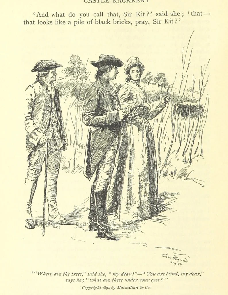An illustration from Castle Rackrent and The Absentee ... With an introduction by Anne Thackeray Ritchie, 1895, leaf 74