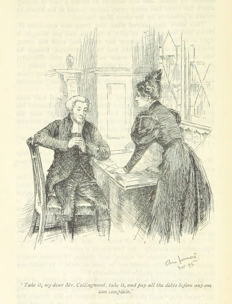 An illustration from Helen ... Illustrated by C. Hammond. With an introduction by Anne Thackeray Ritchie, 1896, leaf 28