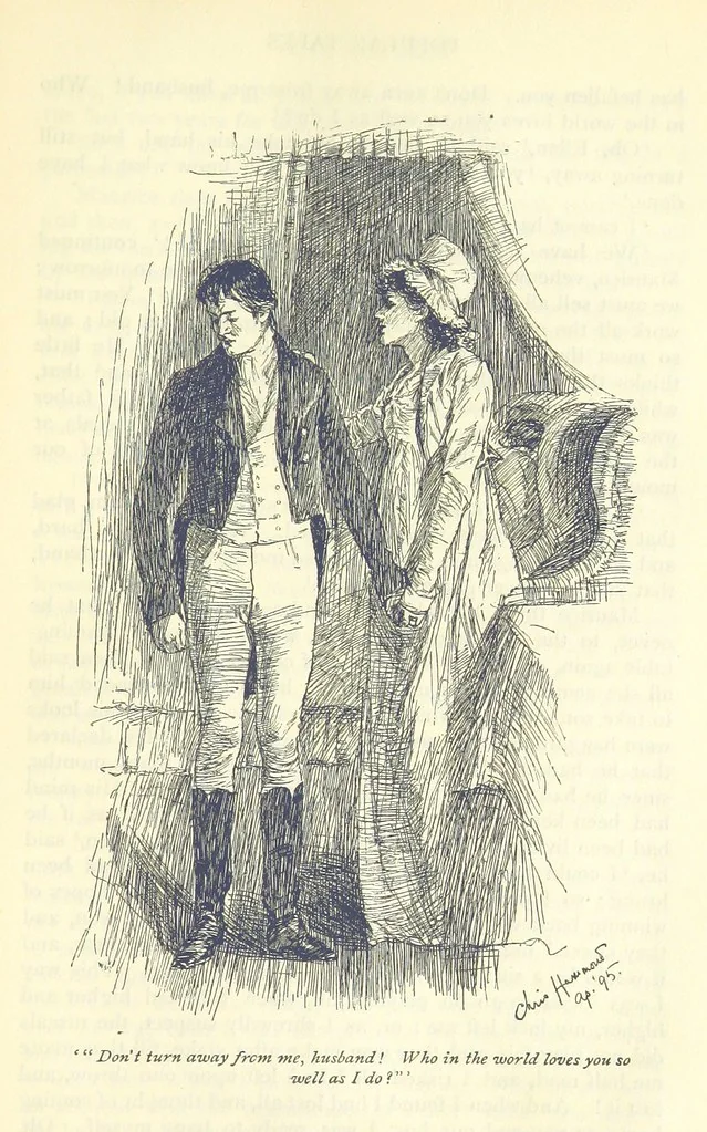 An illustration from Popular Tales ... Illustrated by ... C. Hammond. With an introduction by Anne Thackeray Ritchie, 1895, leaf 215