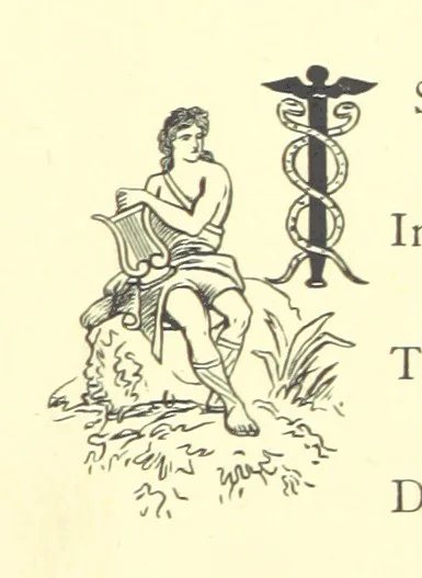 An illustration from Lays of the Colleges, being a collection of songs and verses by members of the Æsculapian, Medico-Chirurgical and other Professional Clubs in Edinburgh, 1886, leaf 17