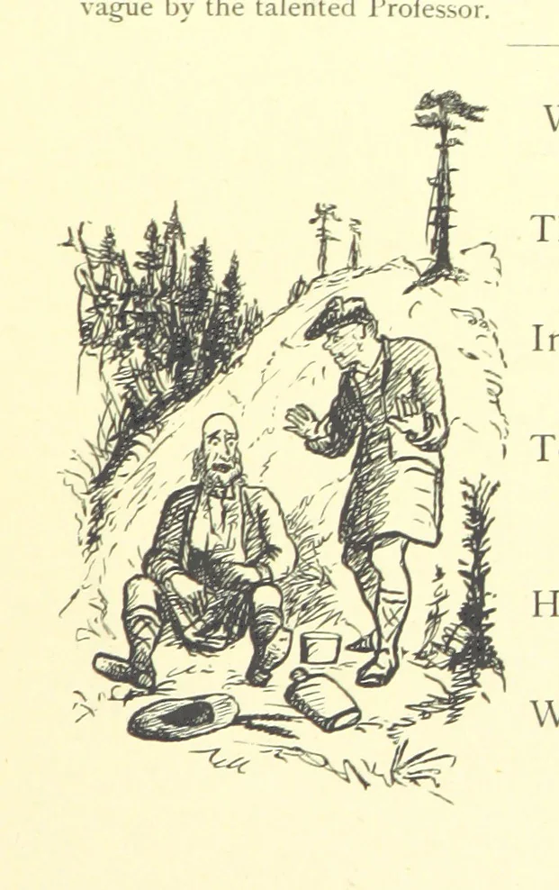 An illustration from Lays of the Colleges, being a collection of songs and verses by members of the Æsculapian, Medico-Chirurgical and other Professional Clubs in Edinburgh, 1886, leaf 81