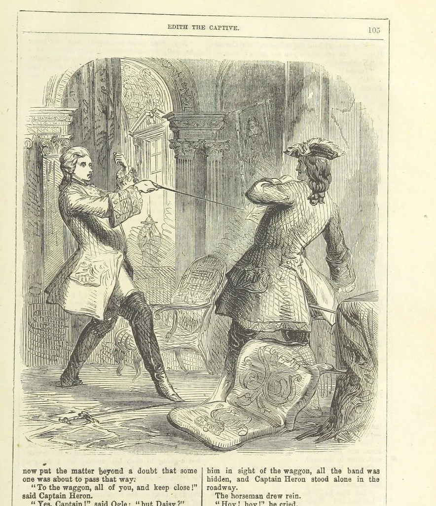 An illustration from Edith the Captive; or, the Robbers of Epping Forest. By the author of “Jane Brightwell,” [i.e. J. M. Rymer.] etc, 1861, leaf 117