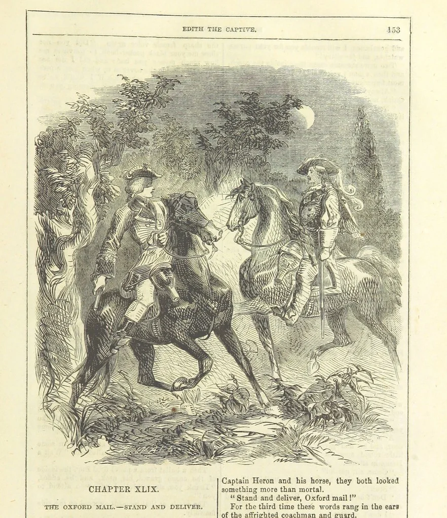 An illustration from Edith the Captive; or, the Robbers of Epping Forest. By the author of “Jane Brightwell,” [i.e. J. M. Rymer.] etc, 1861, leaf 165