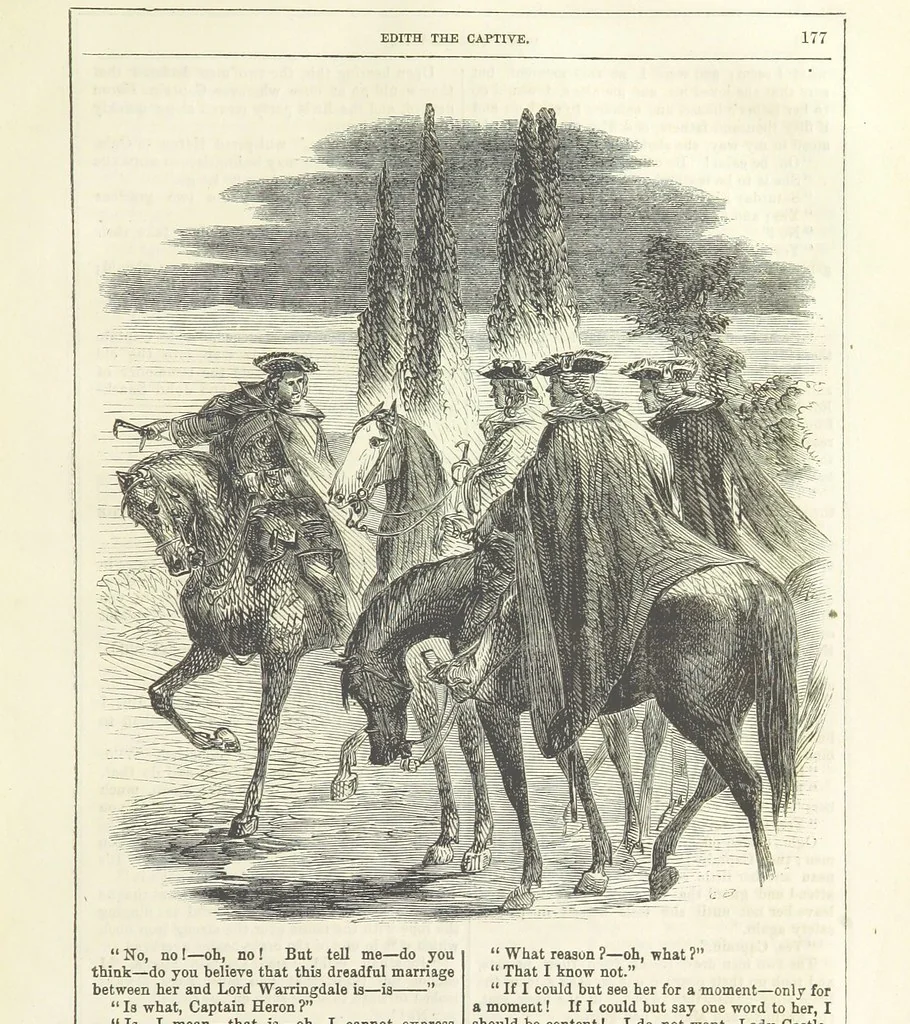 An illustration from Edith the Captive; or, the Robbers of Epping Forest. By the author of “Jane Brightwell,” [i.e. J. M. Rymer.] etc, 1861, leaf 189