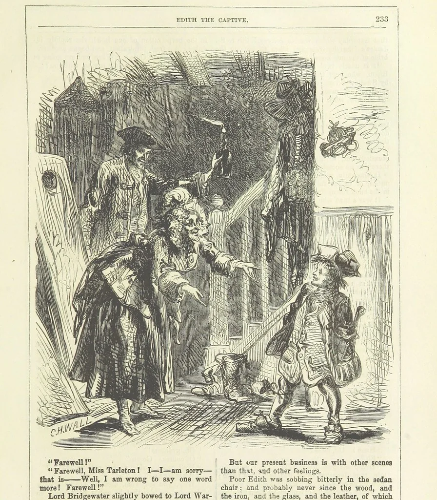 An illustration from Edith the Captive; or, the Robbers of Epping Forest. By the author of “Jane Brightwell,” [i.e. J. M. Rymer.] etc, 1861, leaf 245