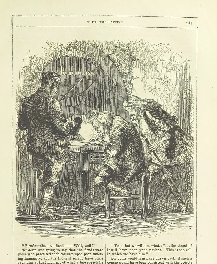 An illustration from Edith the Captive; or, the Robbers of Epping Forest. By the author of “Jane Brightwell,” [i.e. J. M. Rymer.] etc, 1861, leaf 253