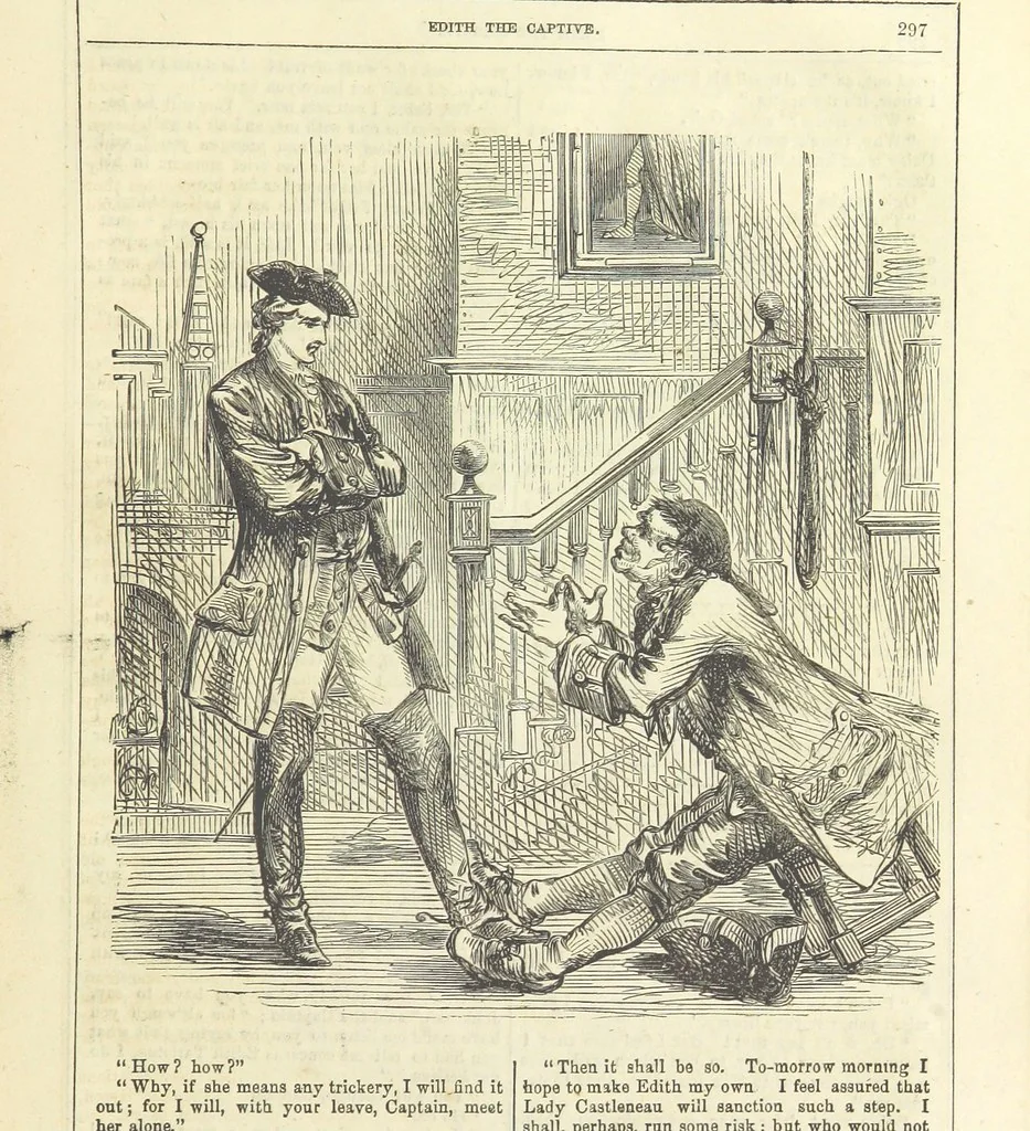 An illustration from Edith the Captive; or, the Robbers of Epping Forest. By the author of “Jane Brightwell,” [i.e. J. M. Rymer.] etc, 1861, leaf 309