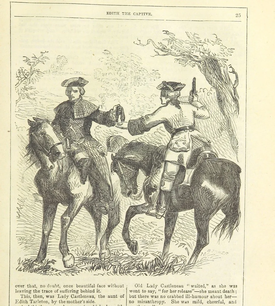 An illustration from Edith the Captive; or, the Robbers of Epping Forest. By the author of “Jane Brightwell,” [i.e. J. M. Rymer.] etc, 1861, leaf 37