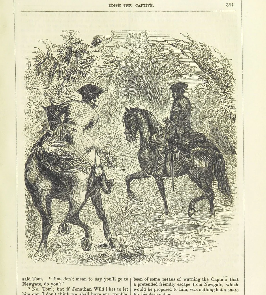 An illustration from Edith the Captive; or, the Robbers of Epping Forest. By the author of “Jane Brightwell,” [i.e. J. M. Rymer.] etc, 1861, leaf 373