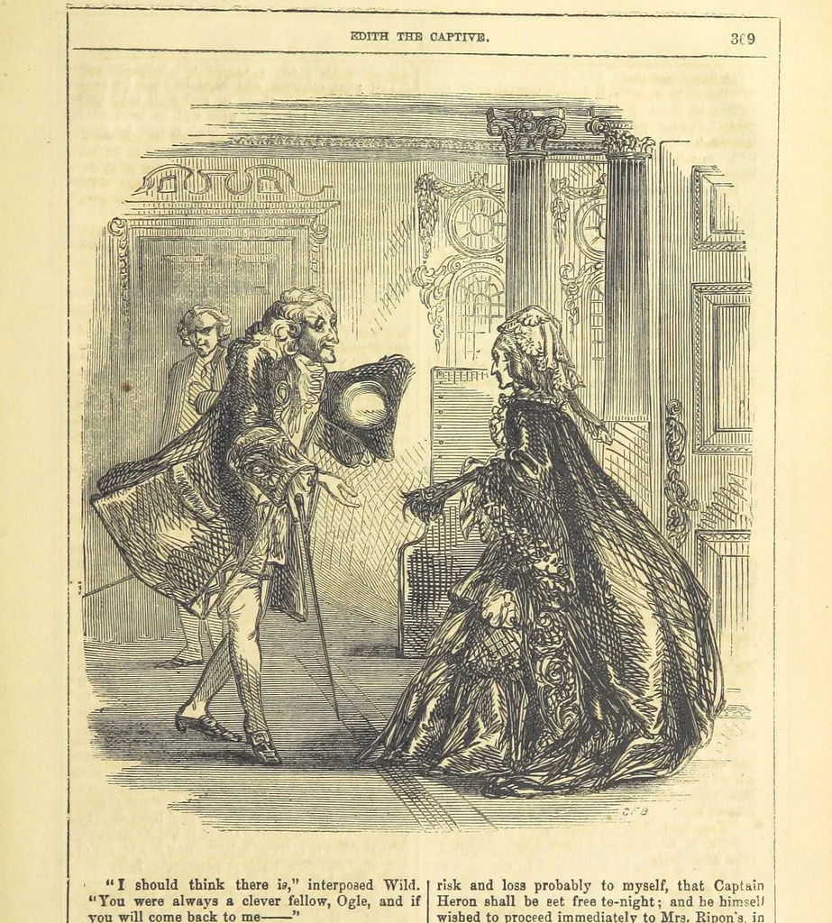 An illustration from Edith the Captive; or, the Robbers of Epping Forest. By the author of “Jane Brightwell,” [i.e. J. M. Rymer.] etc, 1861, leaf 381