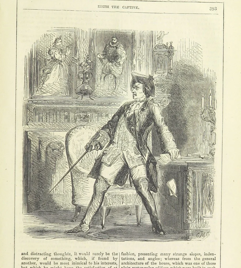 An illustration from Edith the Captive; or, the Robbers of Epping Forest. By the author of “Jane Brightwell,” [i.e. J. M. Rymer.] etc, 1861, leaf 405