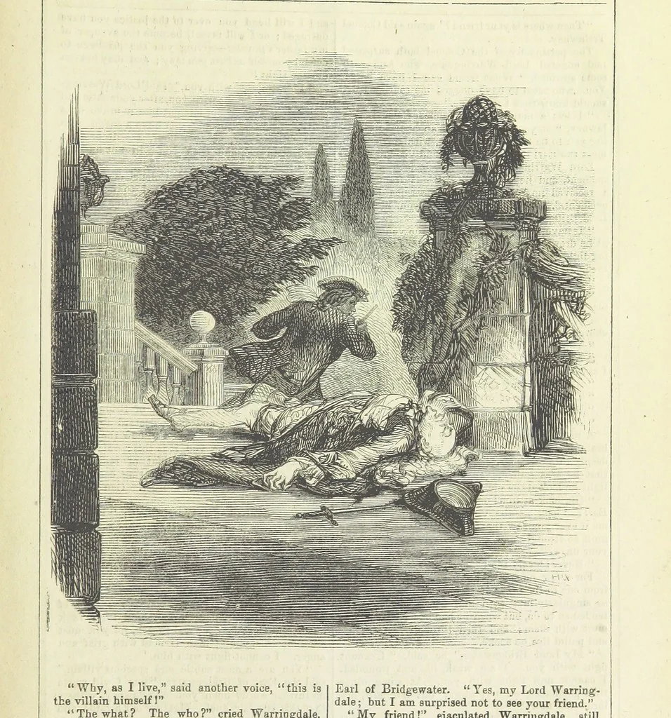 An illustration from Edith the Captive; or, the Robbers of Epping Forest. By the author of “Jane Brightwell,” [i.e. J. M. Rymer.] etc, 1861, leaf 421