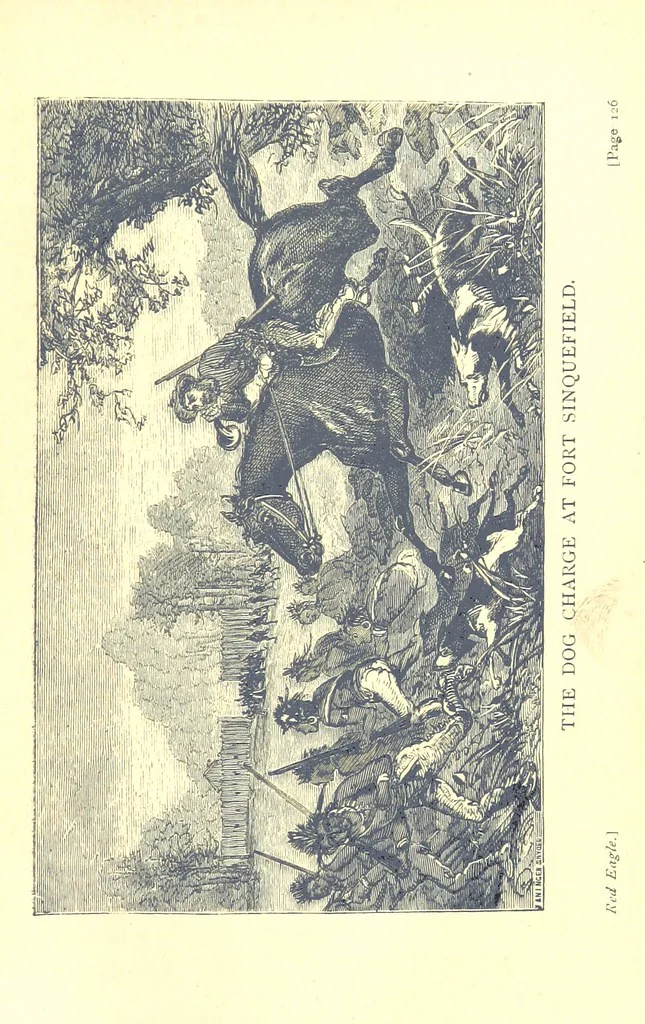 An illustration from Famous American Indians. Red Eagle and the wars with the Creek Indians of Alabama, 1878, leaf 137