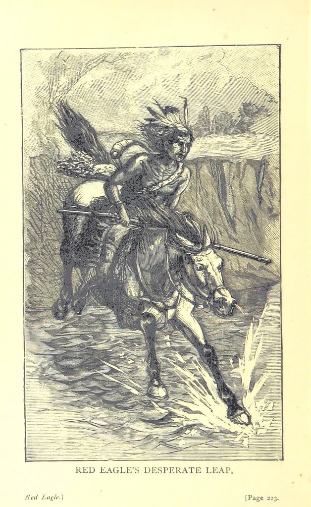 An illustration from Famous American Indians. Red Eagle and the wars with the Creek Indians of Alabama, 1878, leaf 236
