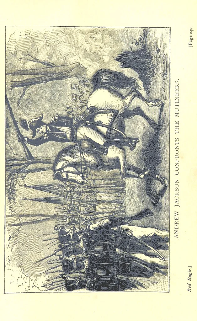 An illustration from Famous American Indians. Red Eagle and the wars with the Creek Indians of Alabama, 1878, leaf 255