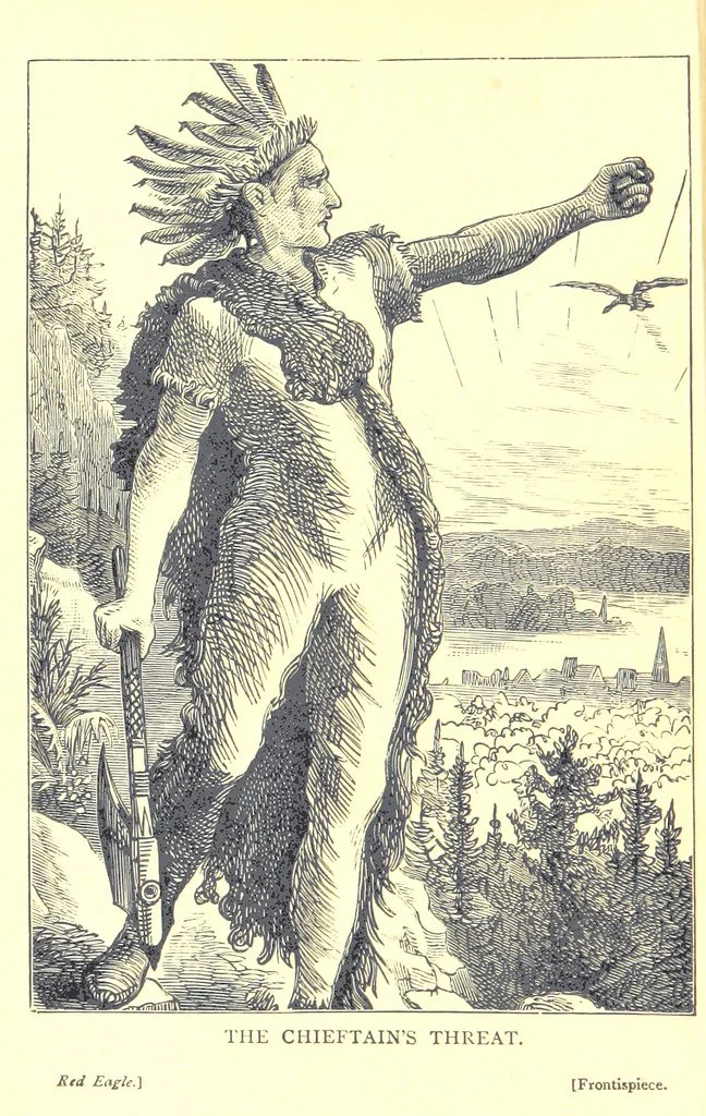 An illustration from Famous American Indians. Red Eagle and the wars with the Creek Indians of Alabama, 1878, leaf 8