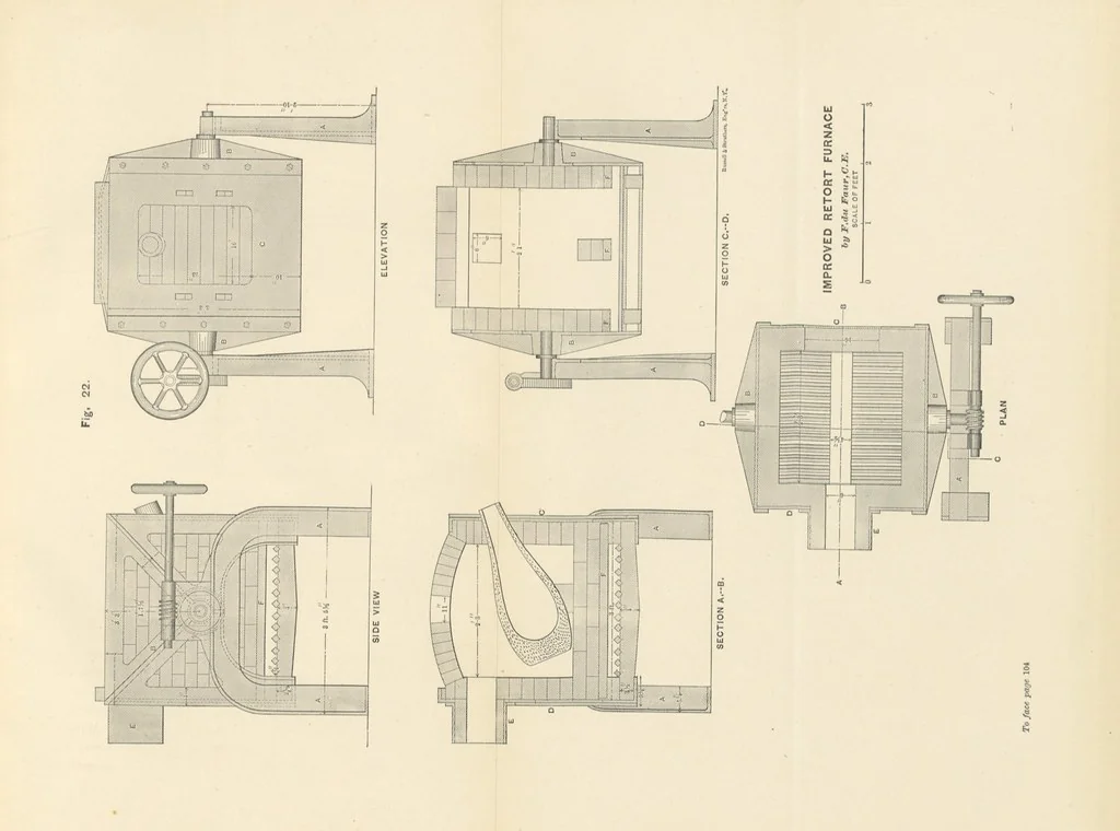 An illustration from The Metallurgy of Silver, Gold, and Mercury in the United States, 1887, leaf 139