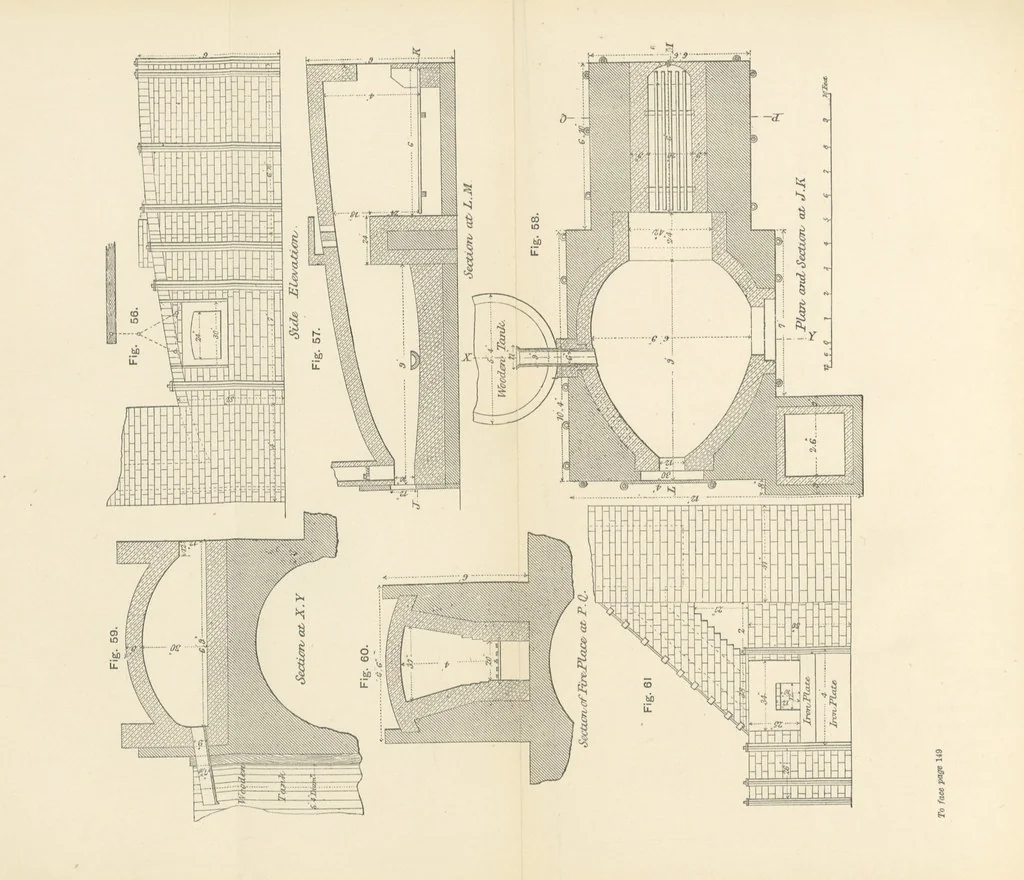 An illustration from The Metallurgy of Silver, Gold, and Mercury in the United States, 1887, leaf 196